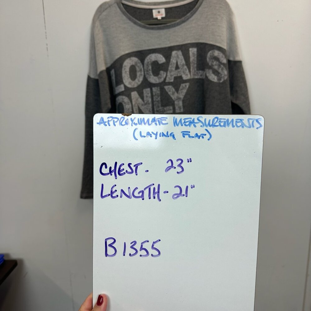 Sundry "Locals Only" Cropped Pullover Sweatshirt Medium 2 - Picture 8 of 9